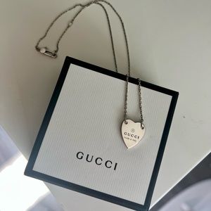 Gucci silver heart necklace